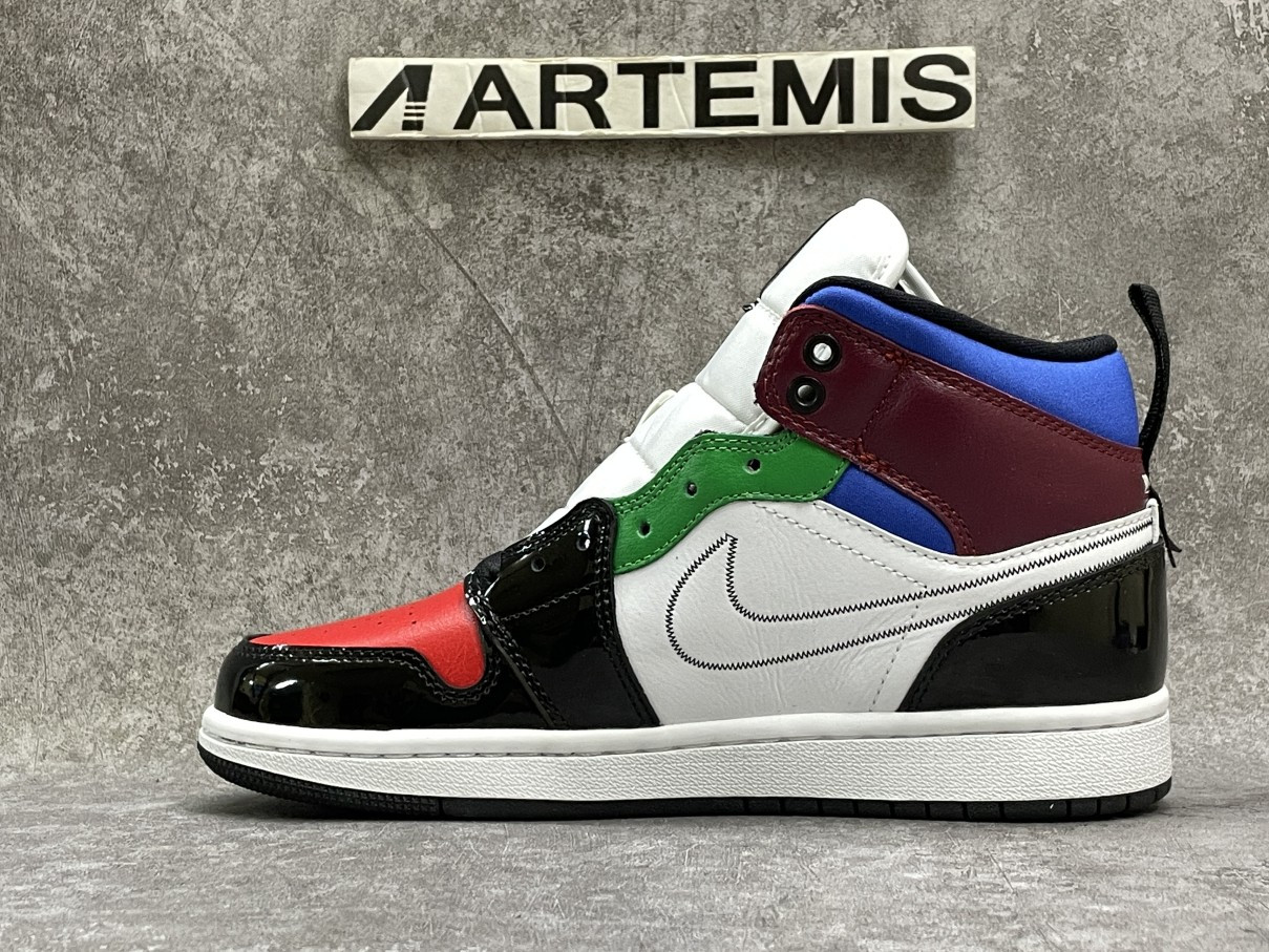 Air Jordan 1 Mid SE Black White Multi-Color