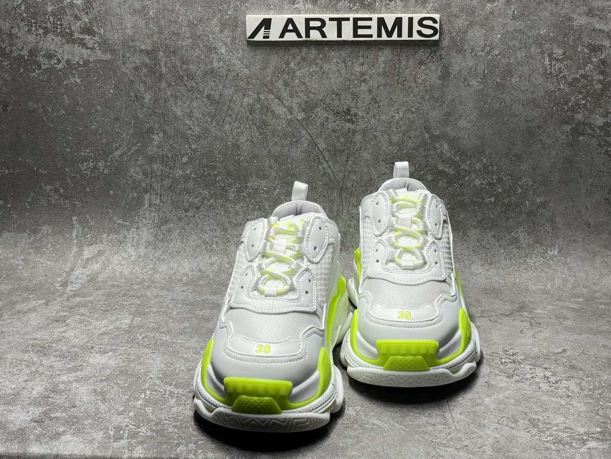 Balenciga Triple S White Fluo Yellow
