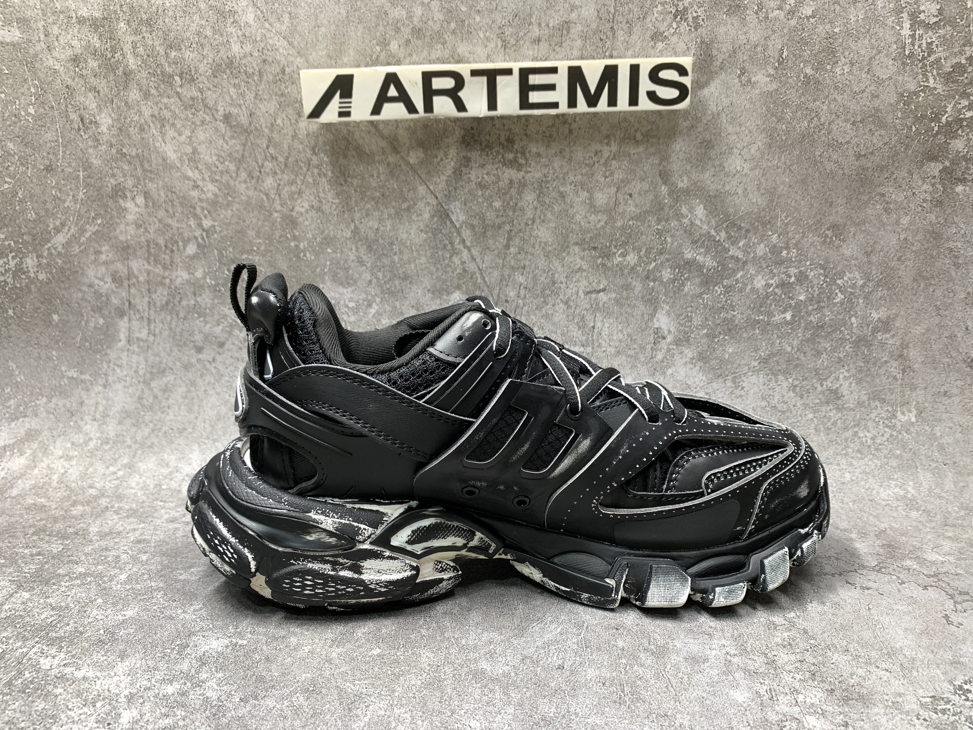 Balenciga Black Faded Track Sneakers