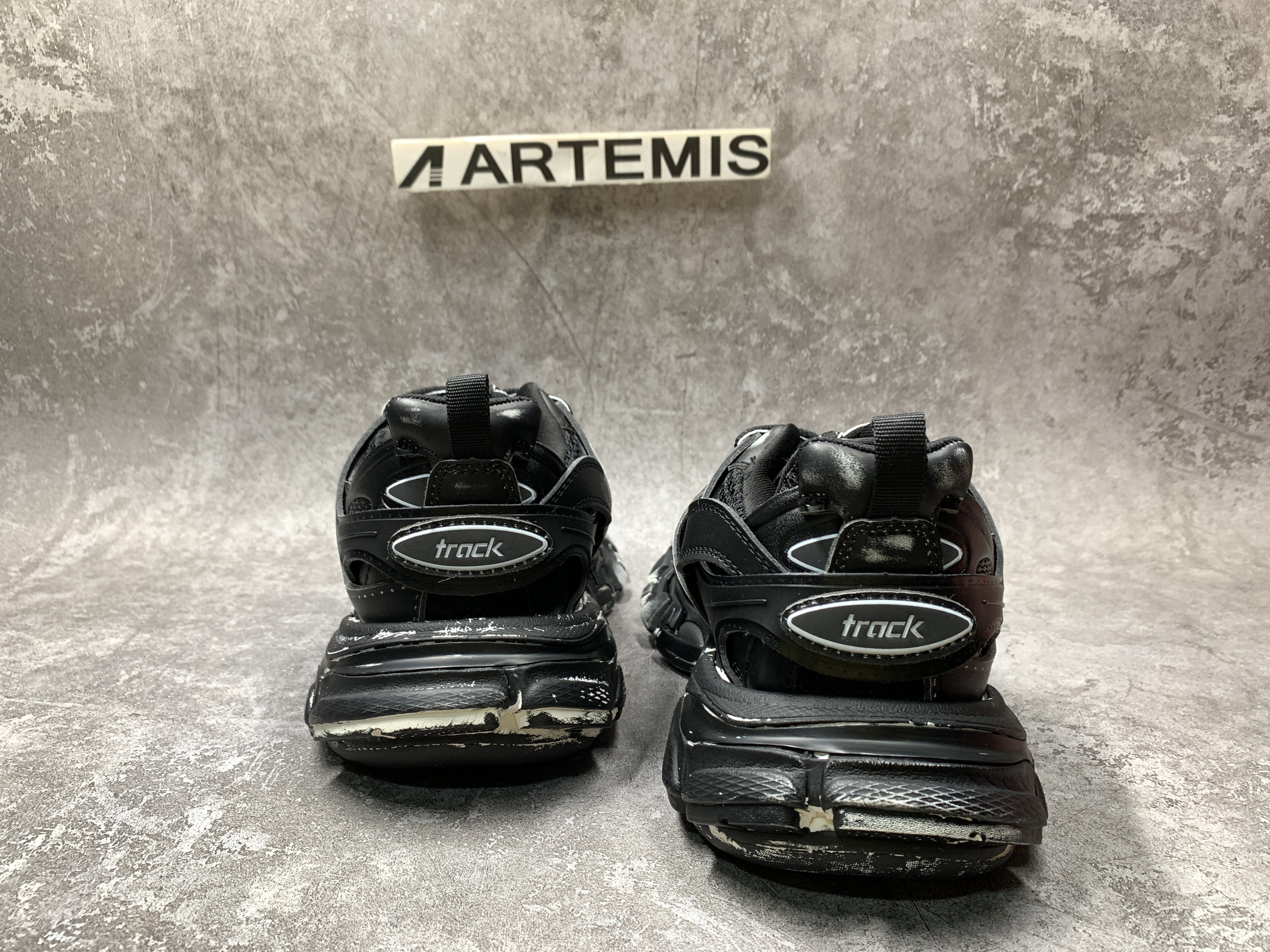 Balenciga Black Faded Track Sneakers