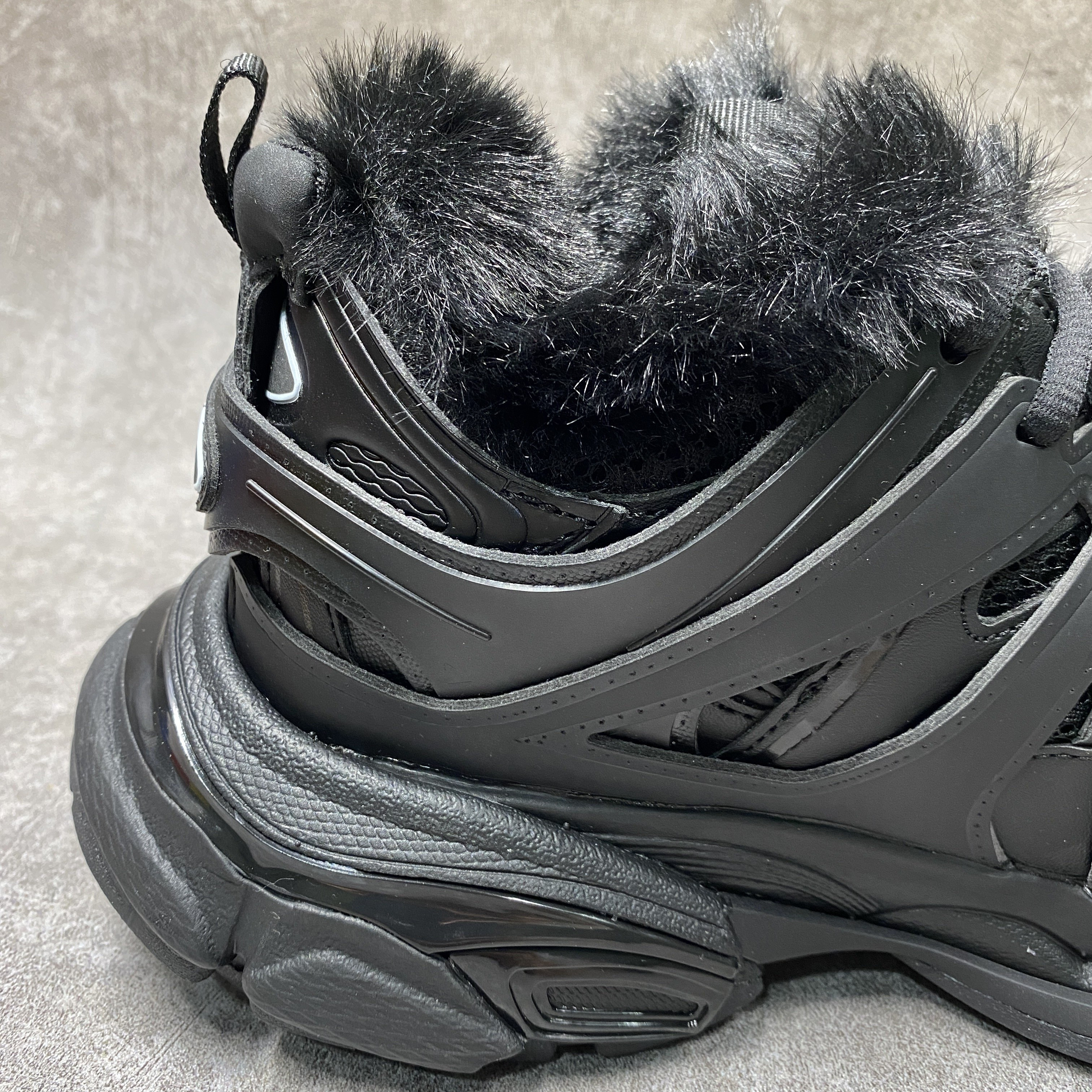 Balenciga Track Sneaker Black Fur