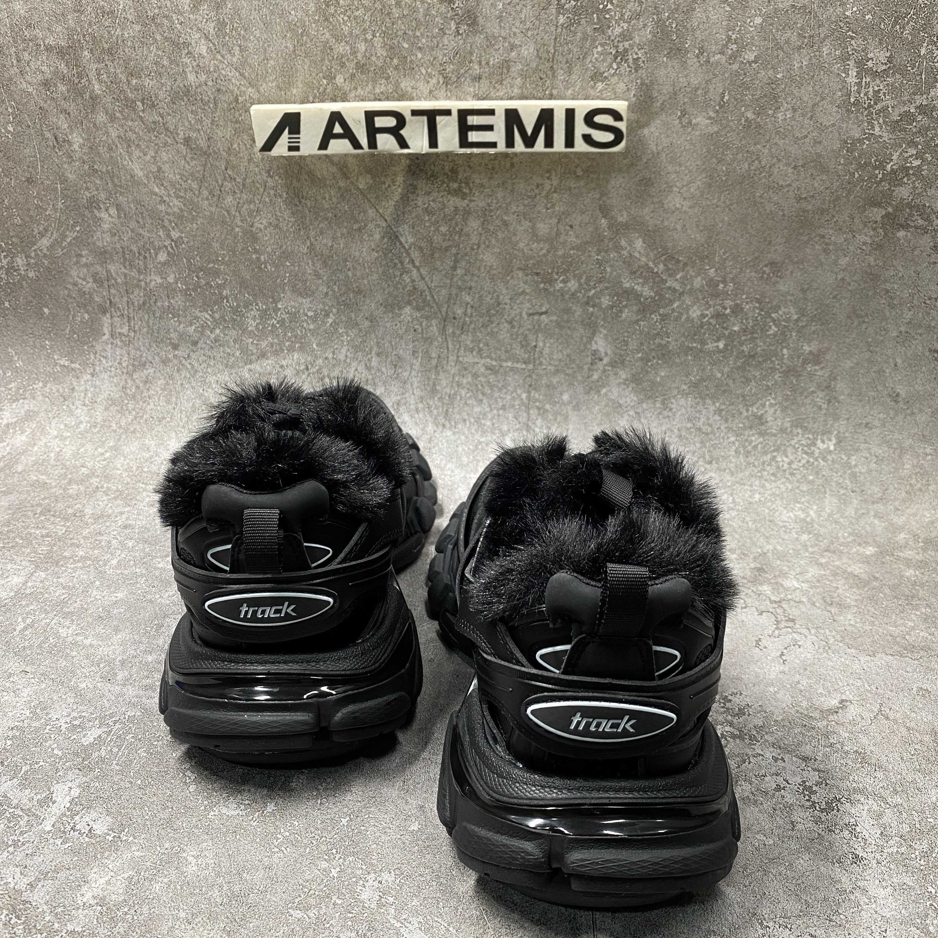 Balenciga Track Sneaker Black Fur