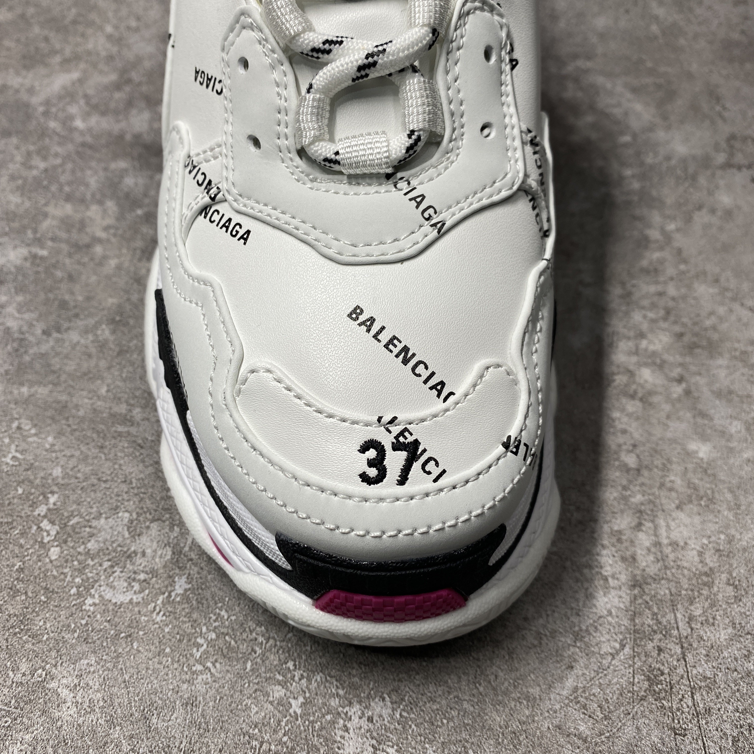 Balenciga All Over Logo Triple S Pink Black