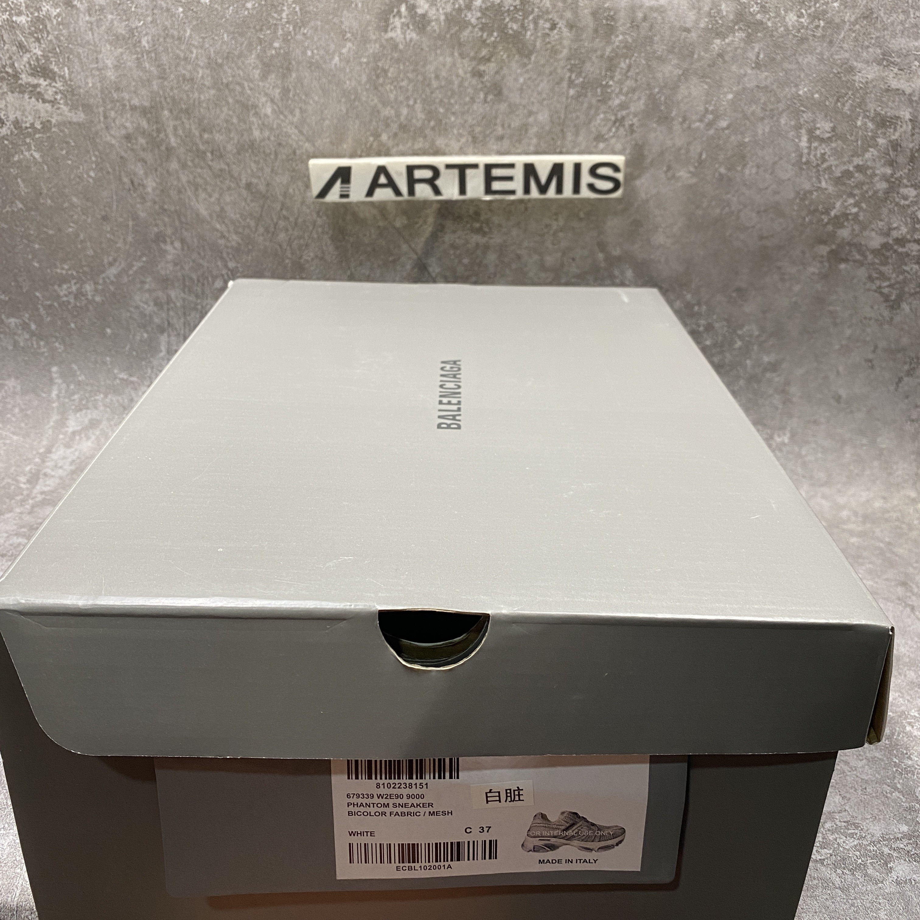 Balenciga Phantom Trainers Washed White