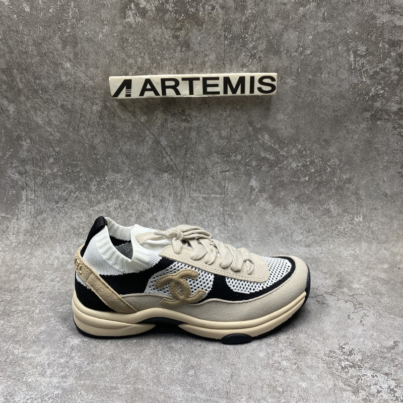 Channel Blended Fabrics Street Style Plain Sock Sneakers