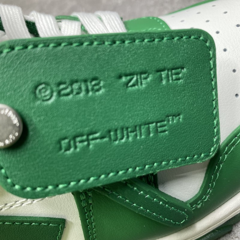 OFF-WHITE Out of Office Low Top Green White