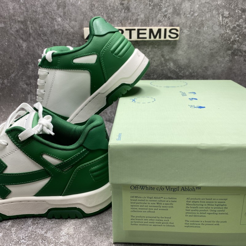 OFF-WHITE Out of Office Low Top Green White