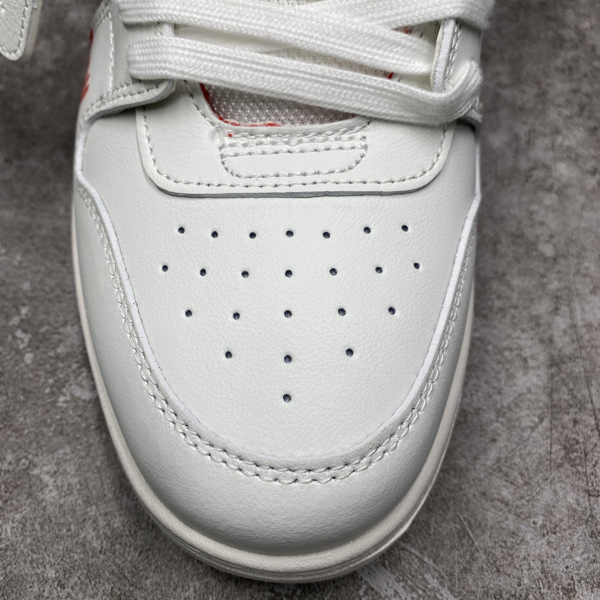 OFF-WHITE Out Of Office OOO Low Tops For Walking White White Red FW21