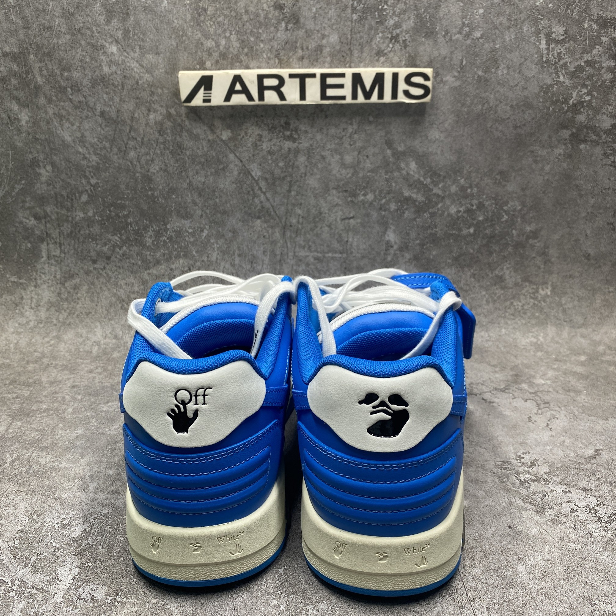OFF-WHITE Out Of Office OOO Low Tops Blue White