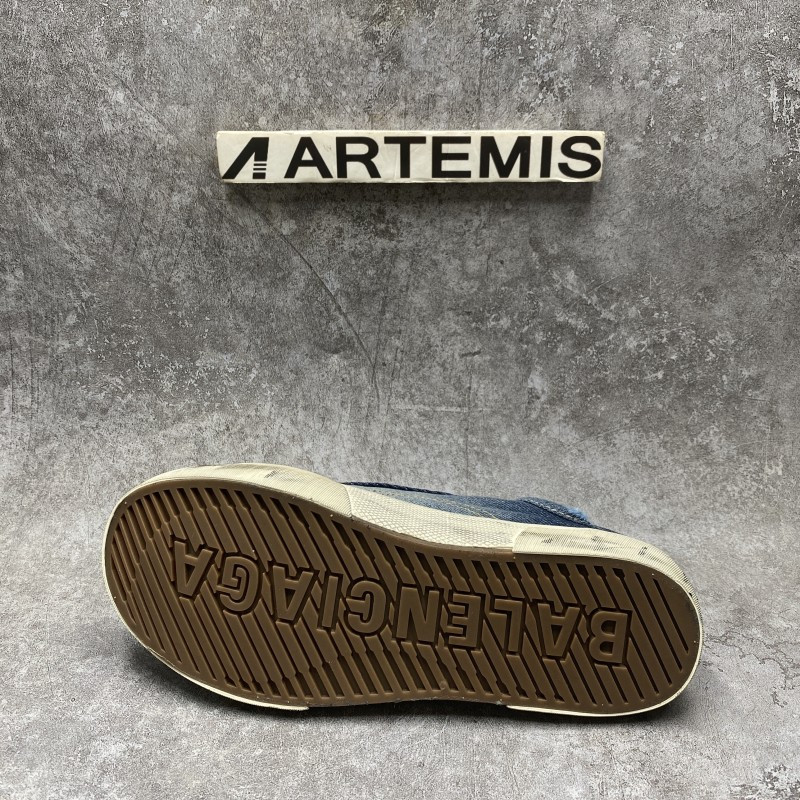 Balenciga Pairs Low Mule Destroyed - Denim