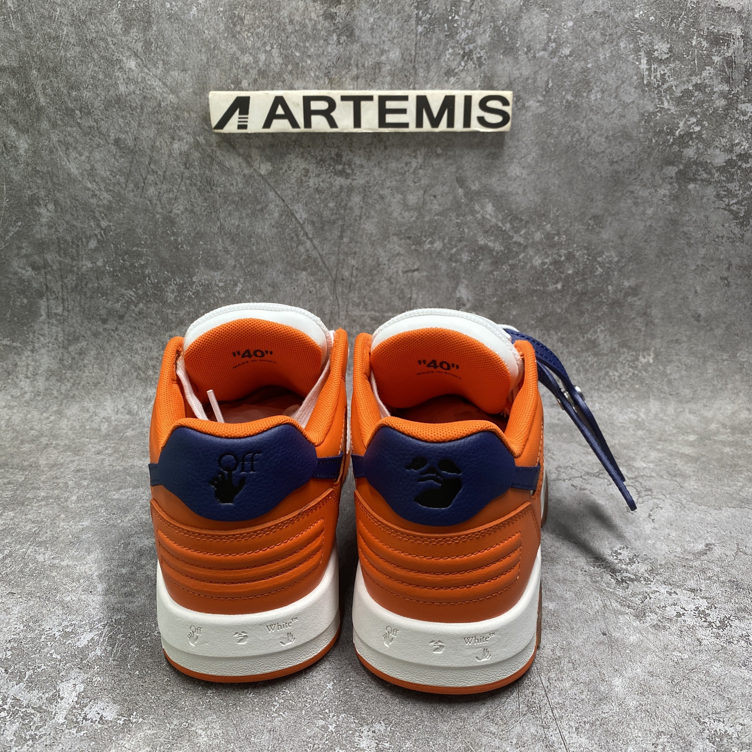 OFF-WHITE Out Of Office OOO Low Tops White Orange Blue