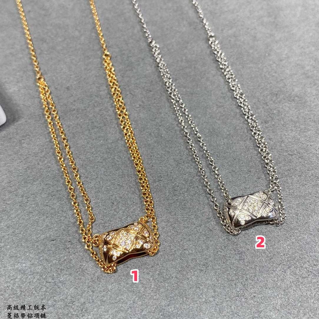 ch*el carved Di*m*nd with Di*m*nd necklace