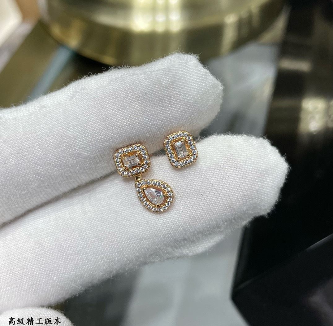 Messika AB Style Drop Ice Cube Stud Earrings