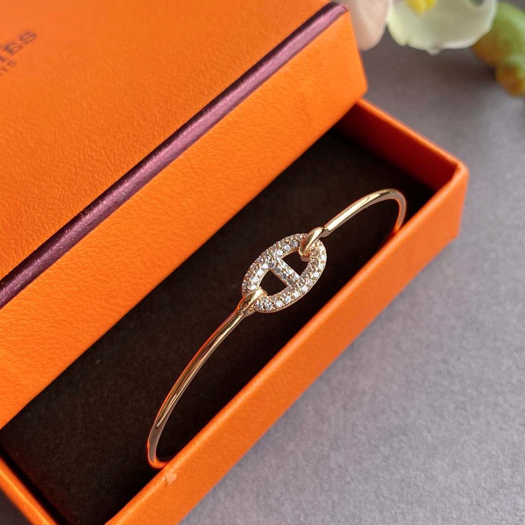 H**me5 thin tube di*m*nd pig nose bracelet
