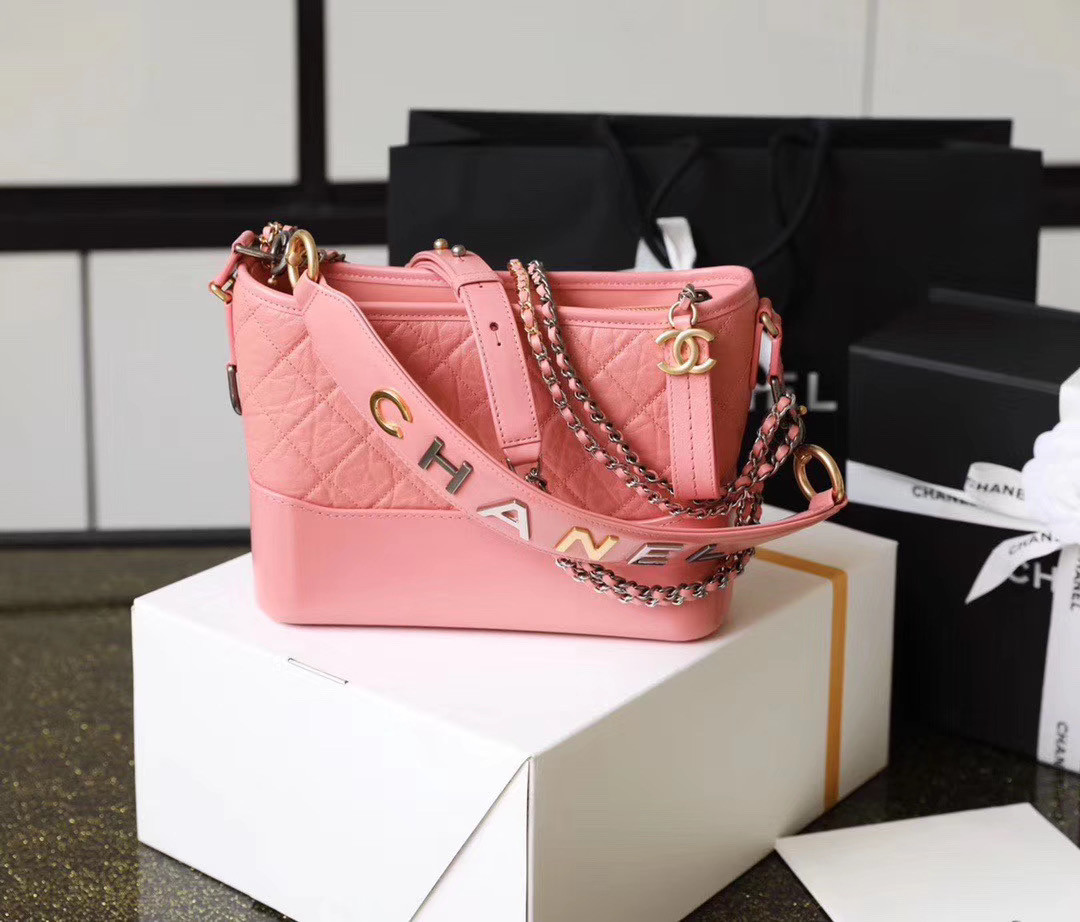 Ch*el gabrielle medium size 25cm in pink