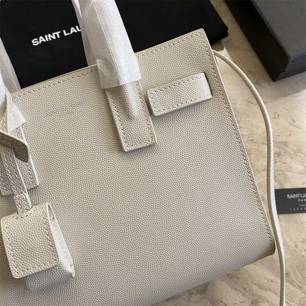 Y*L sac de jour nano in grained leather white