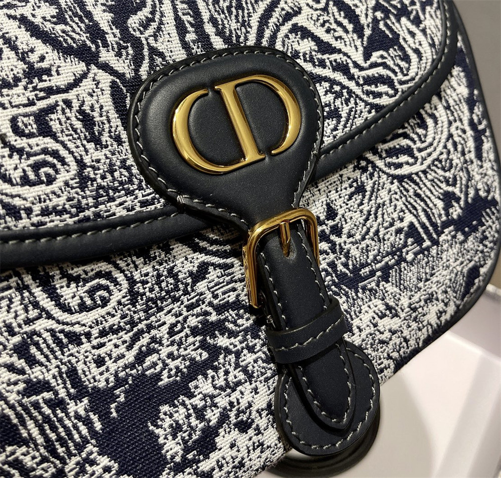medium D*or bobby bag white black D*or oblique jacquard