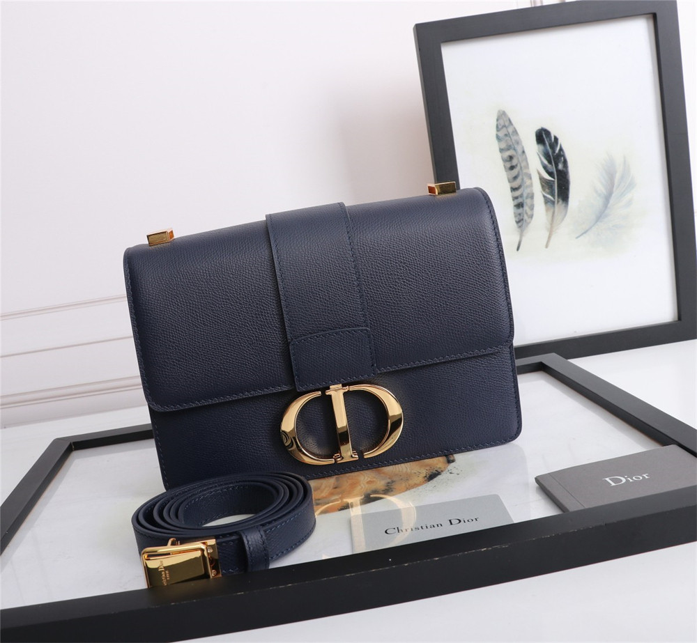 D*or 30 montaigne chain bag grained navy