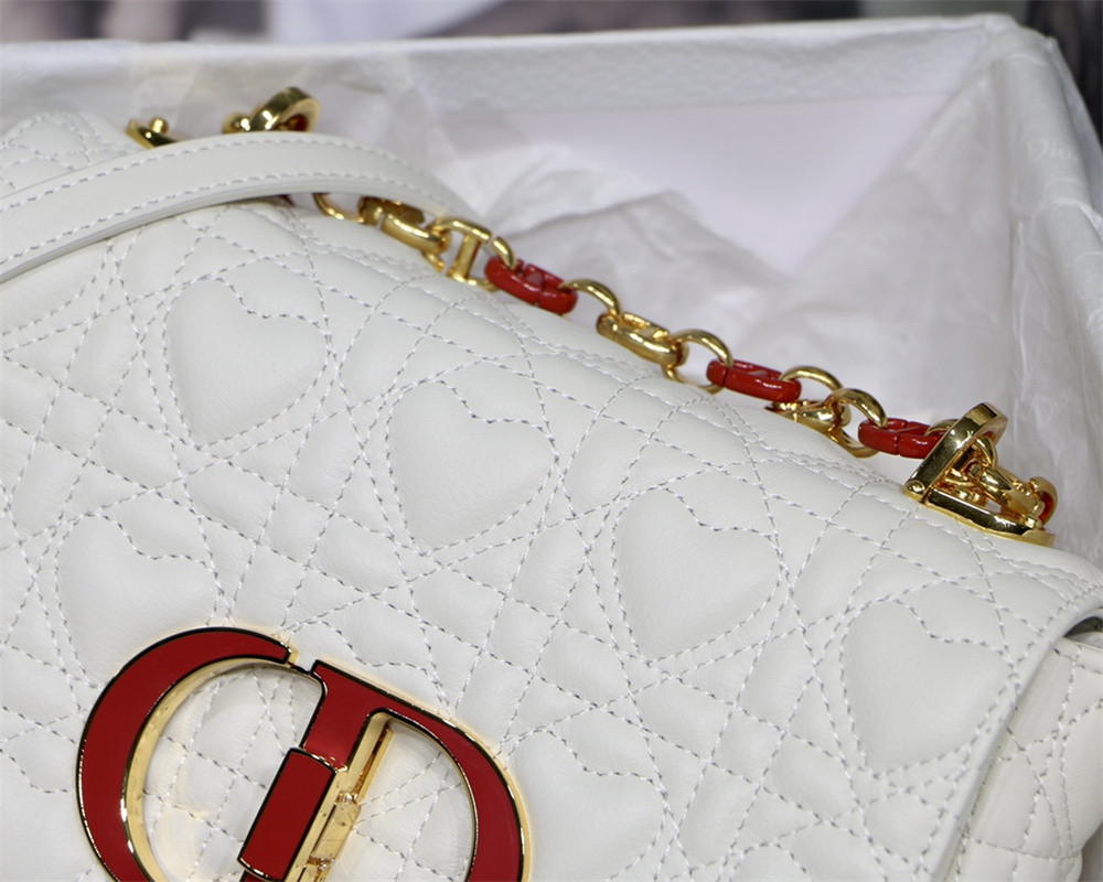 small D*or caro bag amour ivory 20 x 12 x 7 cm