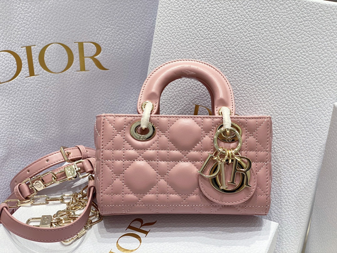 D*or mini lady d-joy bag pink 16 x 9 x 5 cm