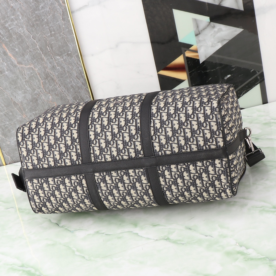D*or lingot bag beige and black D*or oblique jacquard 50 x 25 x 21.5 cm