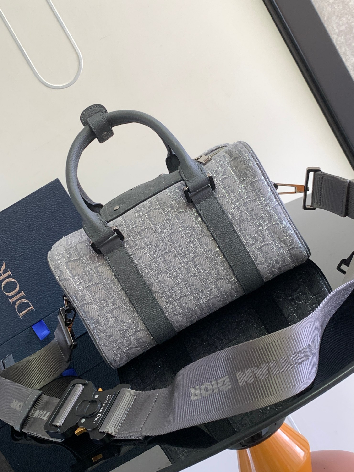 D*or lingot bag gray 26 x 16 x 14.5 cm