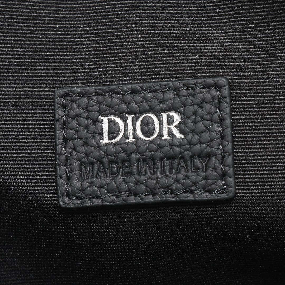 D*or safari bag with strap  beige and black D*or oblique jacquard 8.5 x 6 x 2.5 inches
