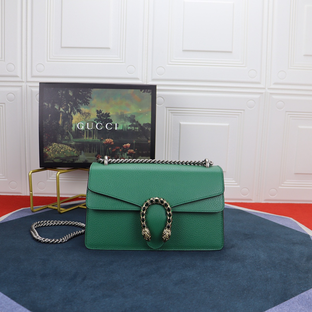 G*u*i dionysus small shoulder bag green 28x18x9cm