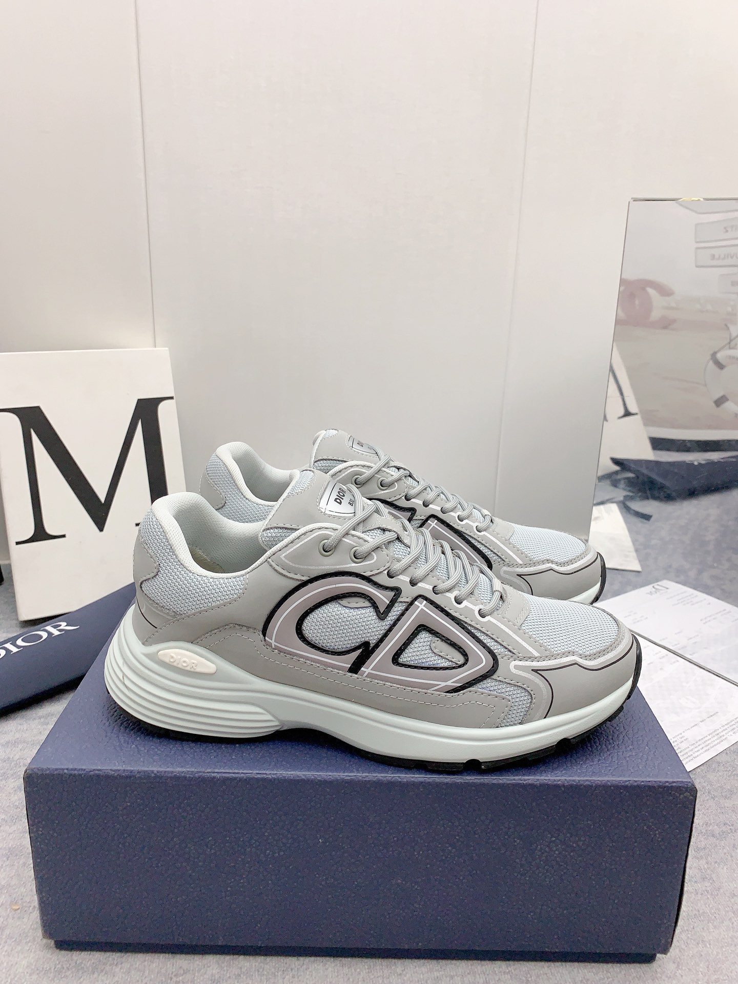 D*or b30 sneaker gray mesh and technical fabric