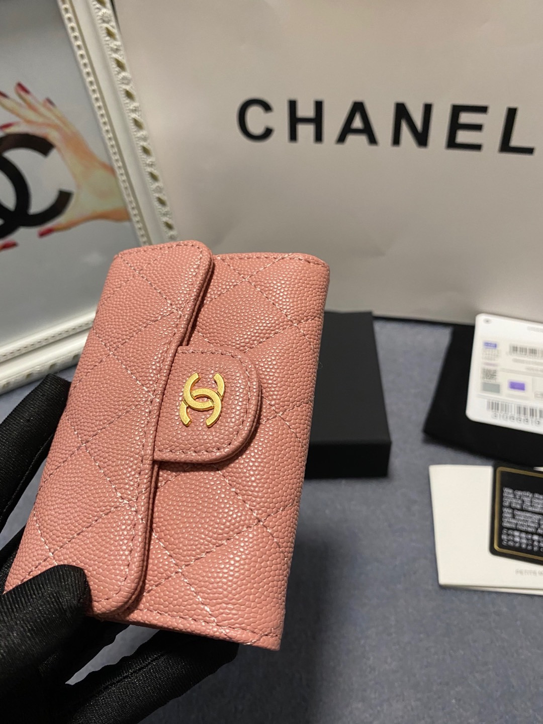 Ch*el card holder 11.3 x 7.5 x 2.5 cm