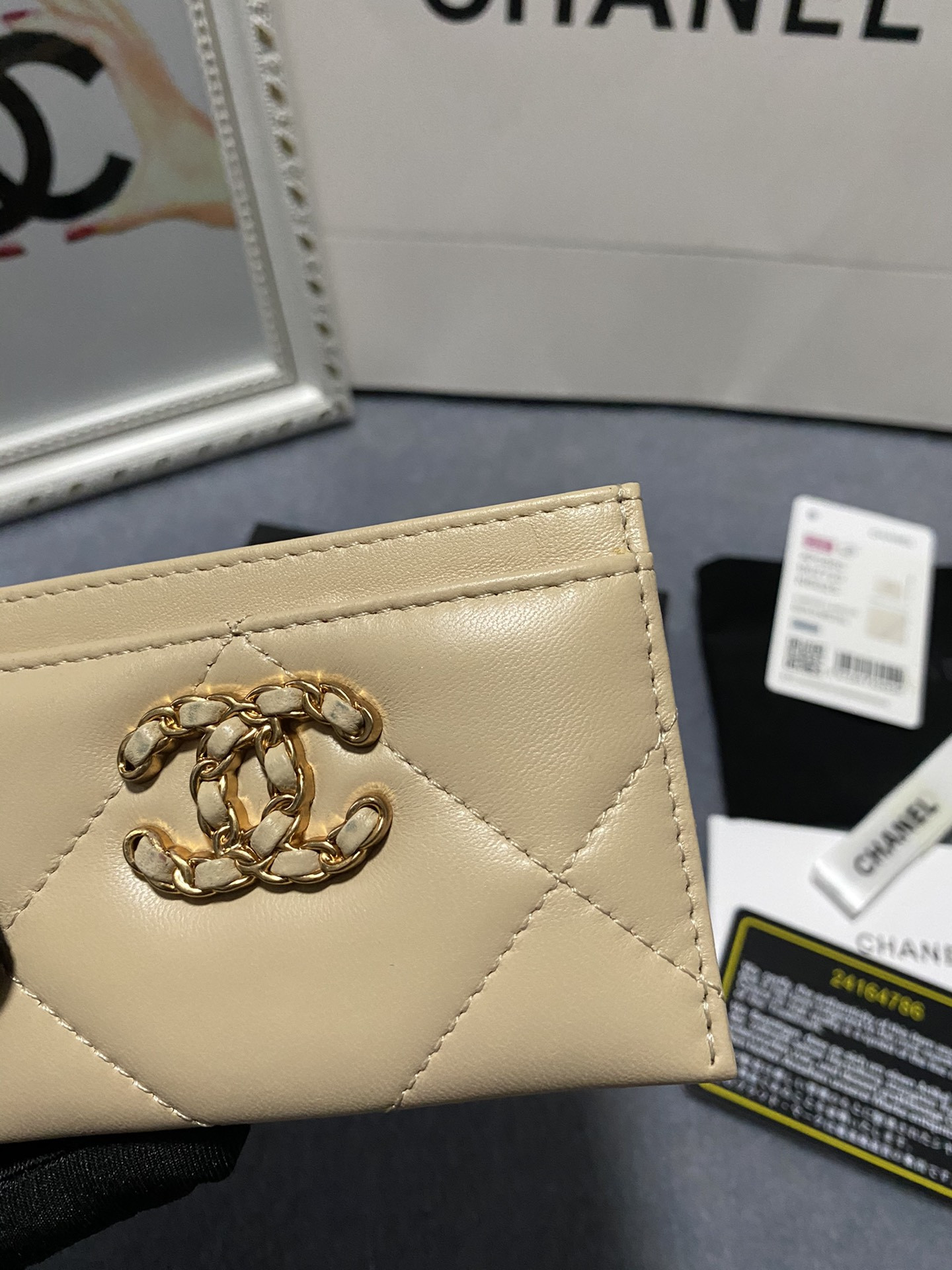 Ch*el card holder 11.2×7.5×0.5cm