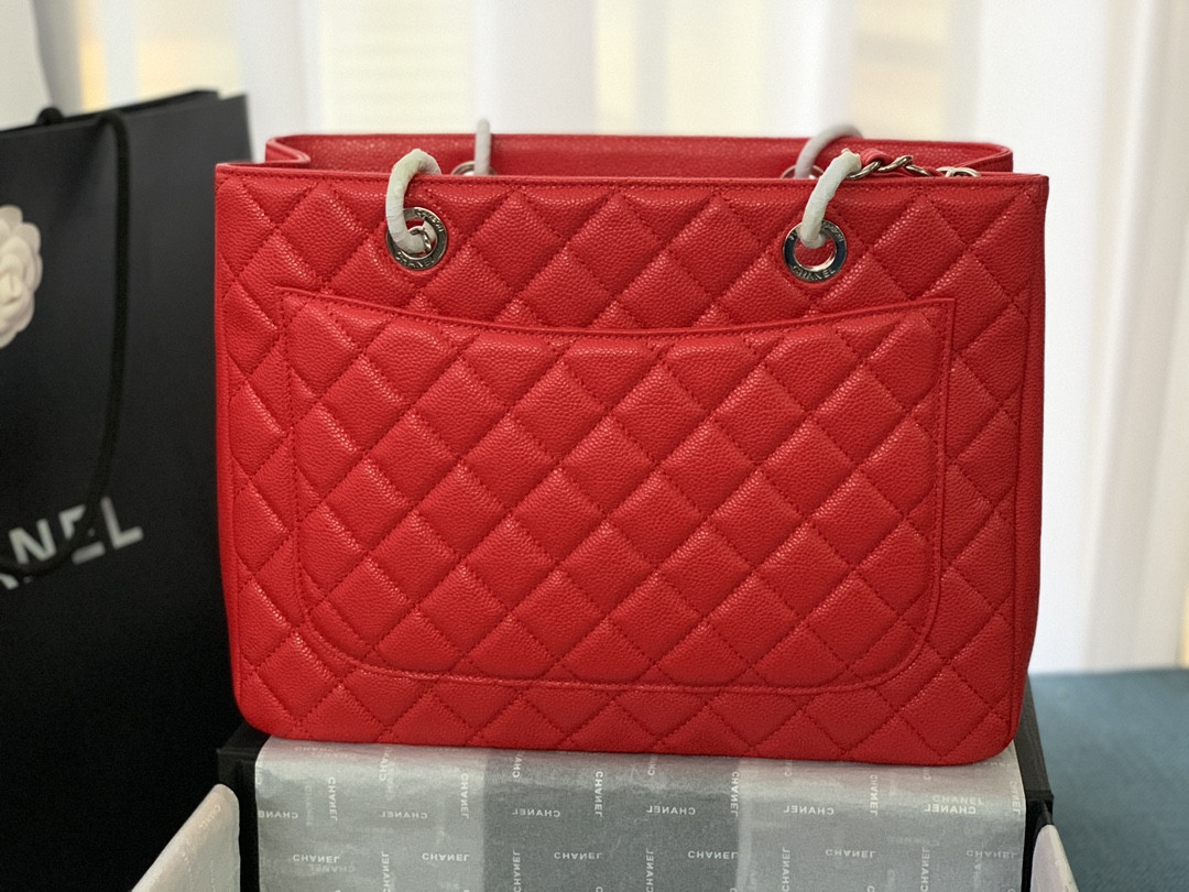 Ch*el gst caviar leather hardware 24x33x13cm