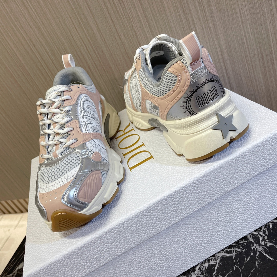 ua D*or chrono sneaker white mesh with nude and silver-tone