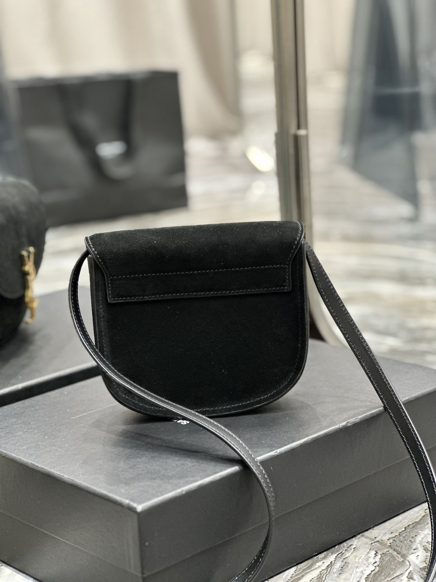 Y*L kaia small satchel in smooth leather  7.2 x 6.1 x 2.1 inches