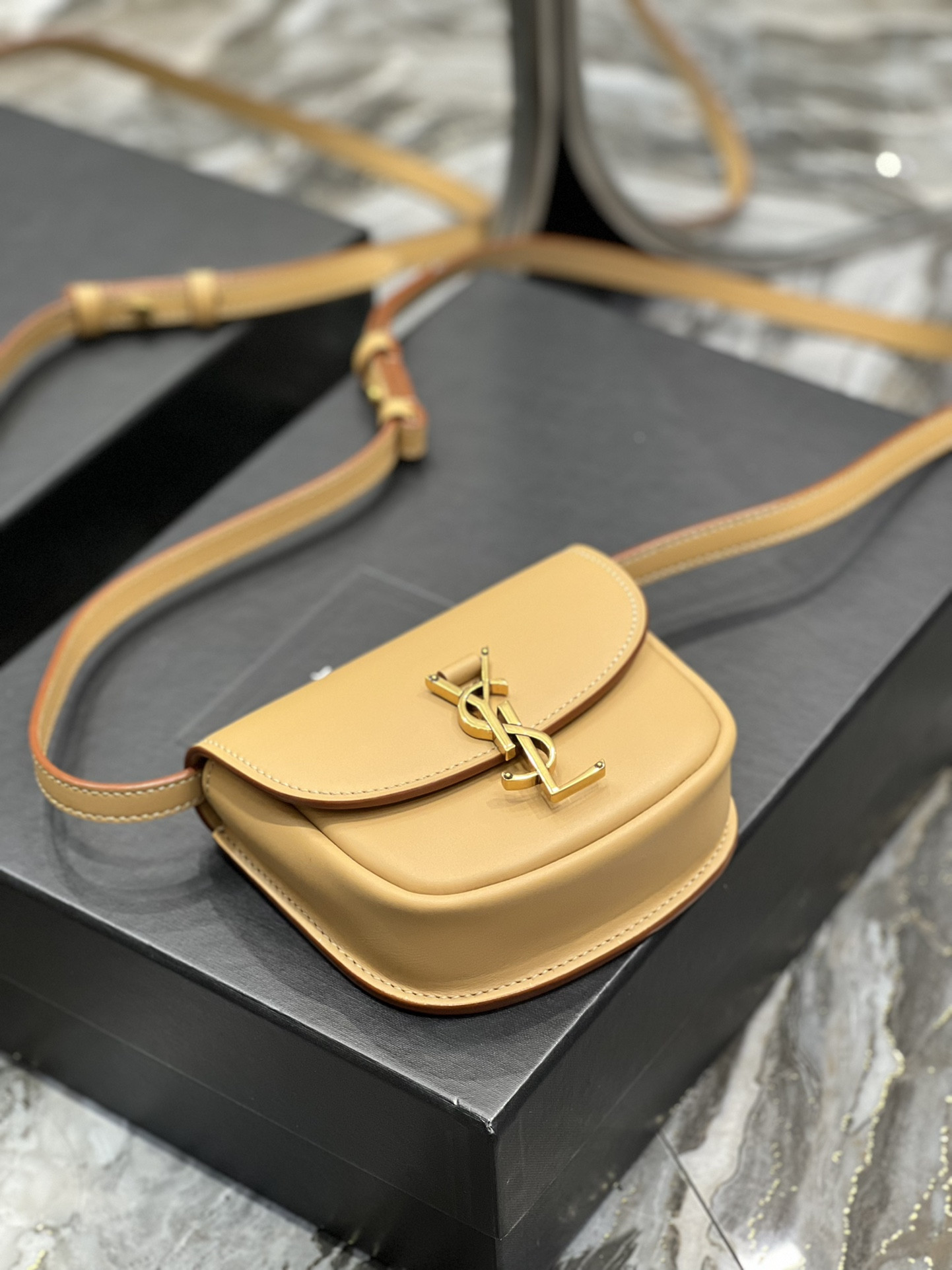 Y*L kaia small satchel in smooth leather 15x14x4.5cm