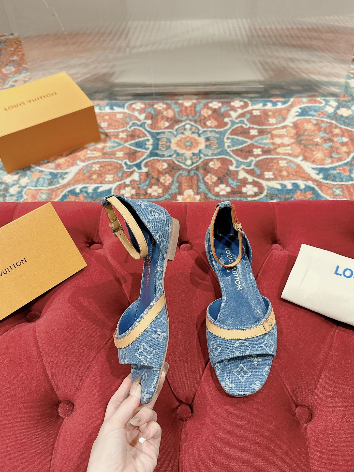 LV Helios Flat Sandal