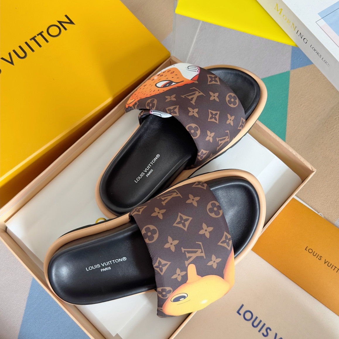 LV Pool Pillow Flat Comfort Mule