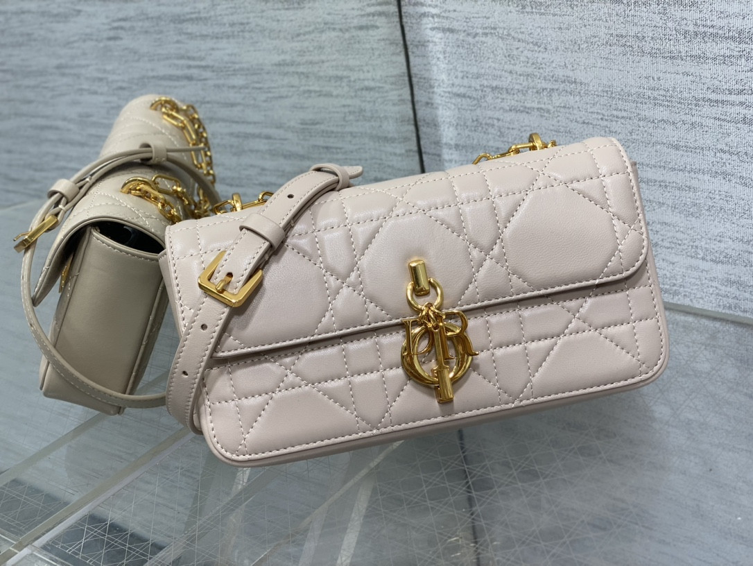 D*or mini D*or ange bag pink macrocannage calfskin 20 x 12 x 5 cm