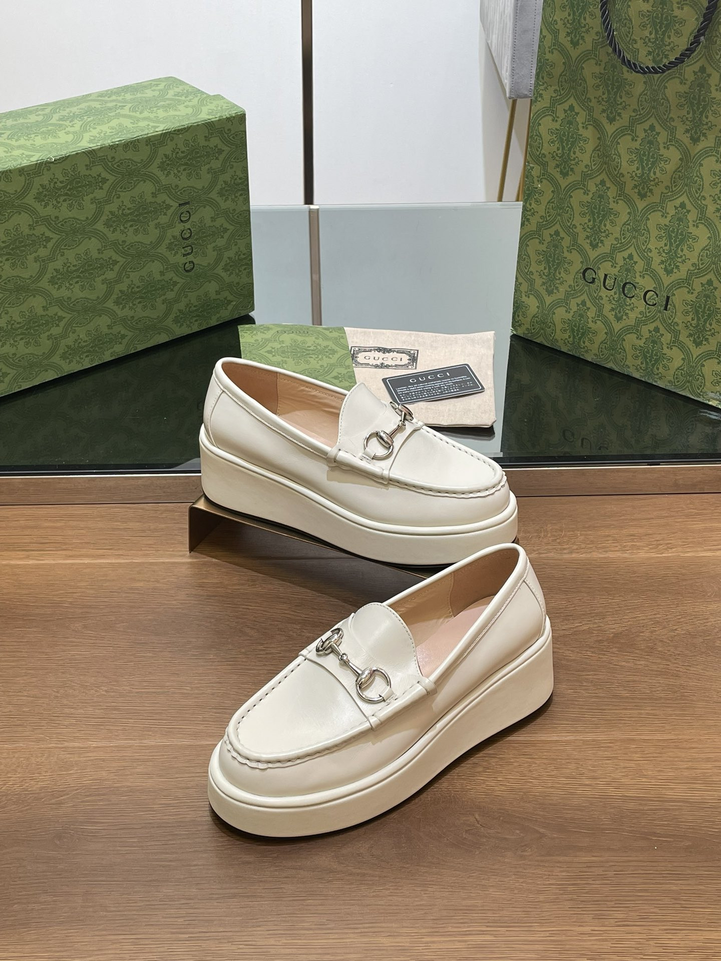 ua G*u*i horsebit wedge loafer
