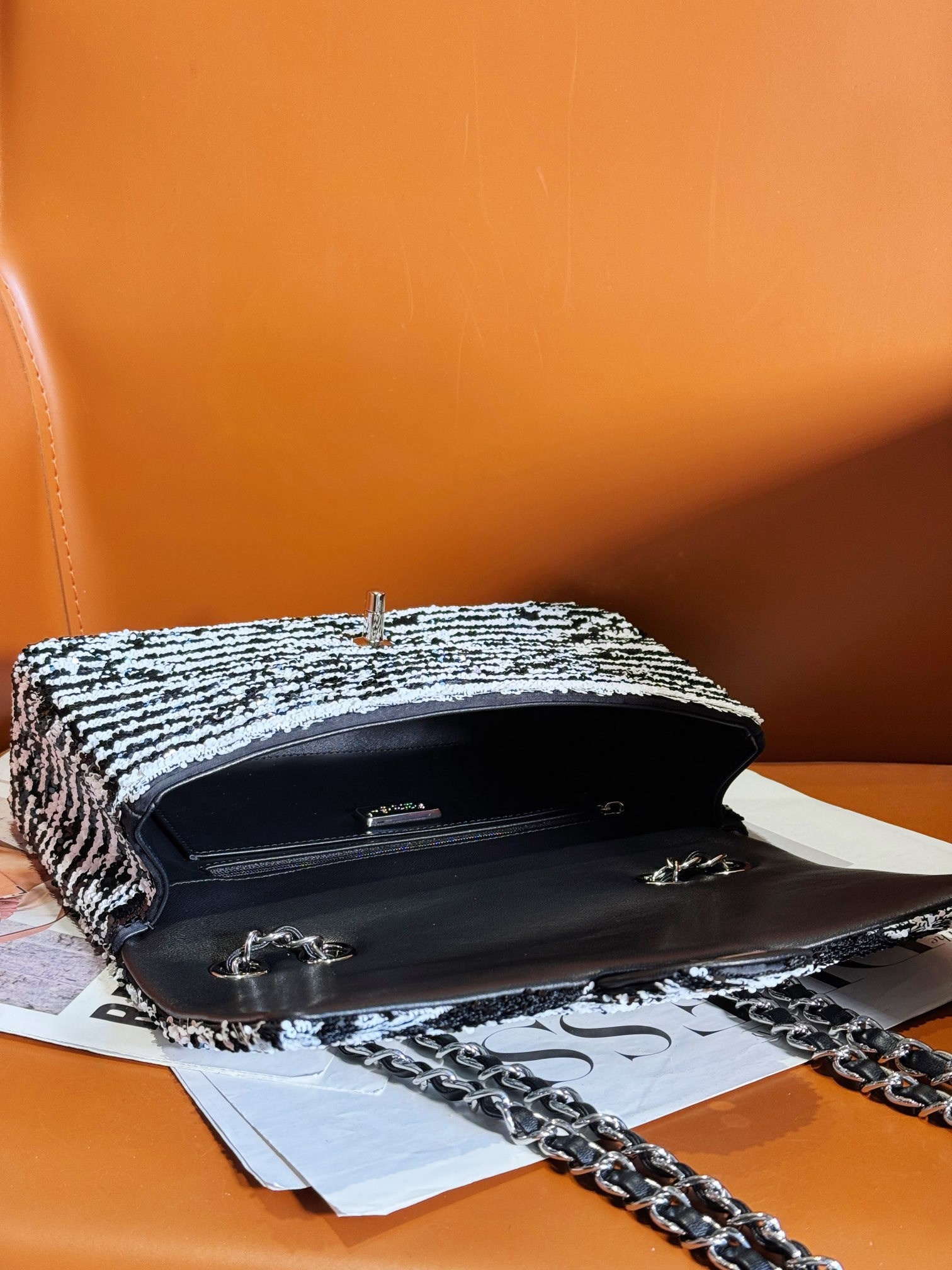 Ch*el classic flap bag 15.5×25.5×6.5cm