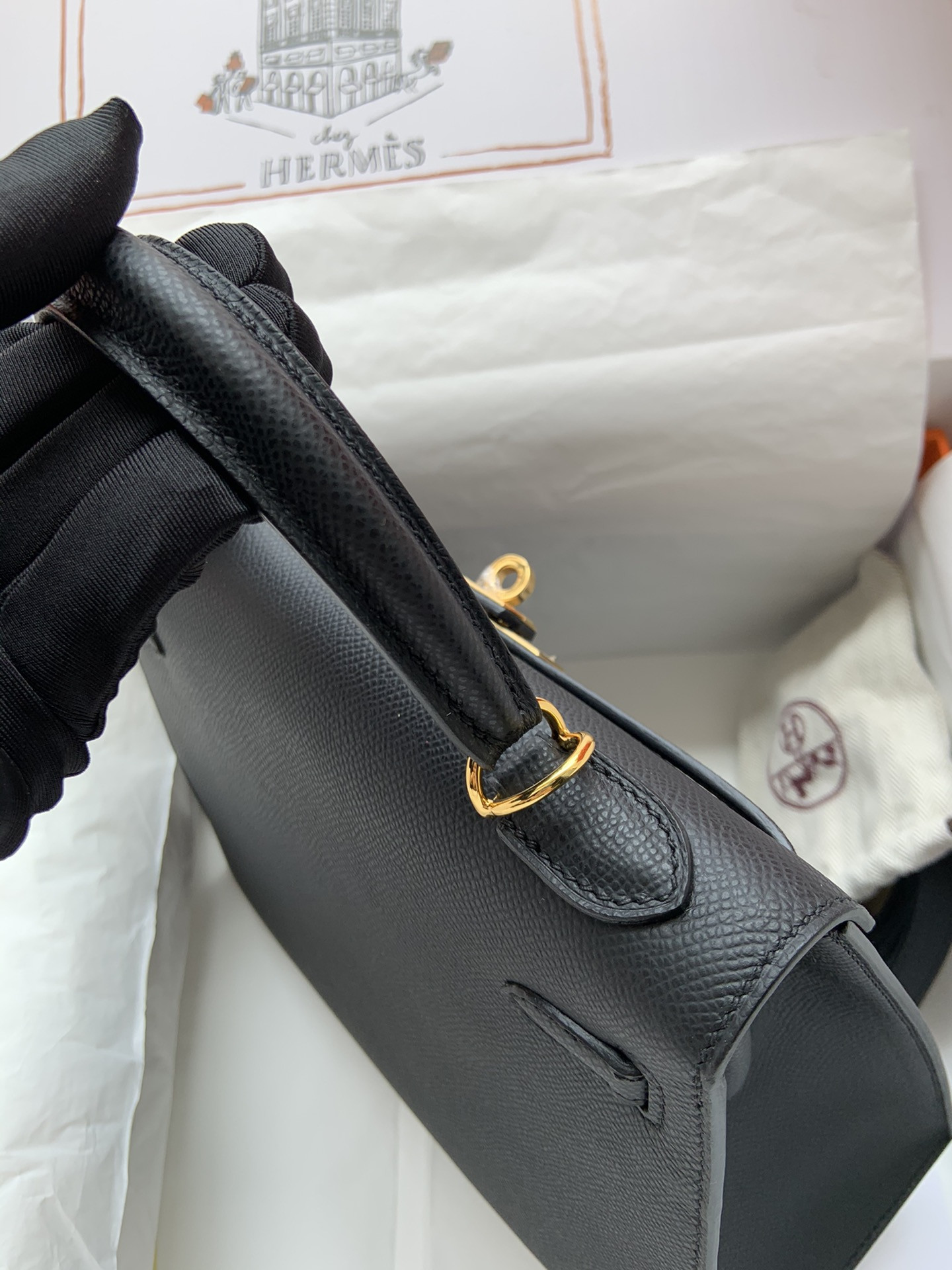 HERMÈS Kelly Gold-tone Hardware 25 28