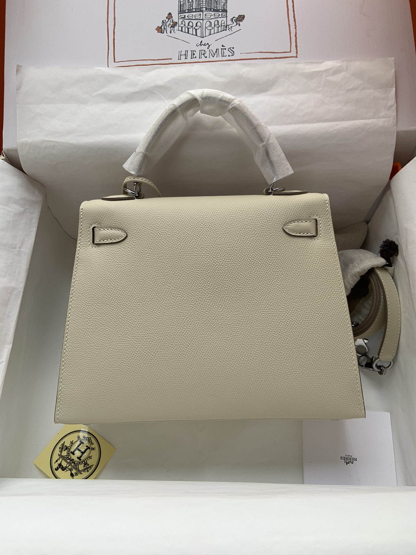 HERMÈS Kelly Silver-tone Hardware 25 28