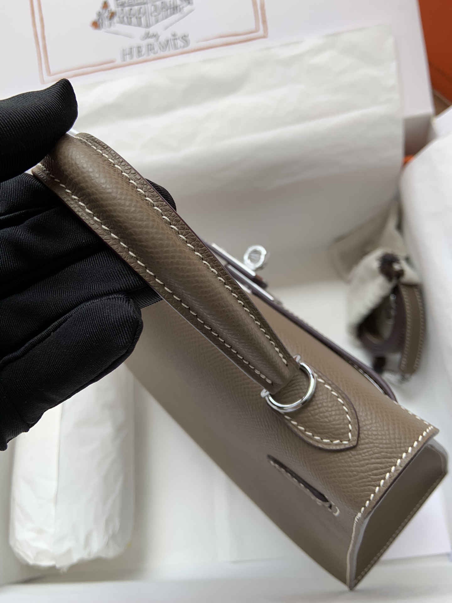 HERMÈS Kelly Silver-tone Hardware 25 28