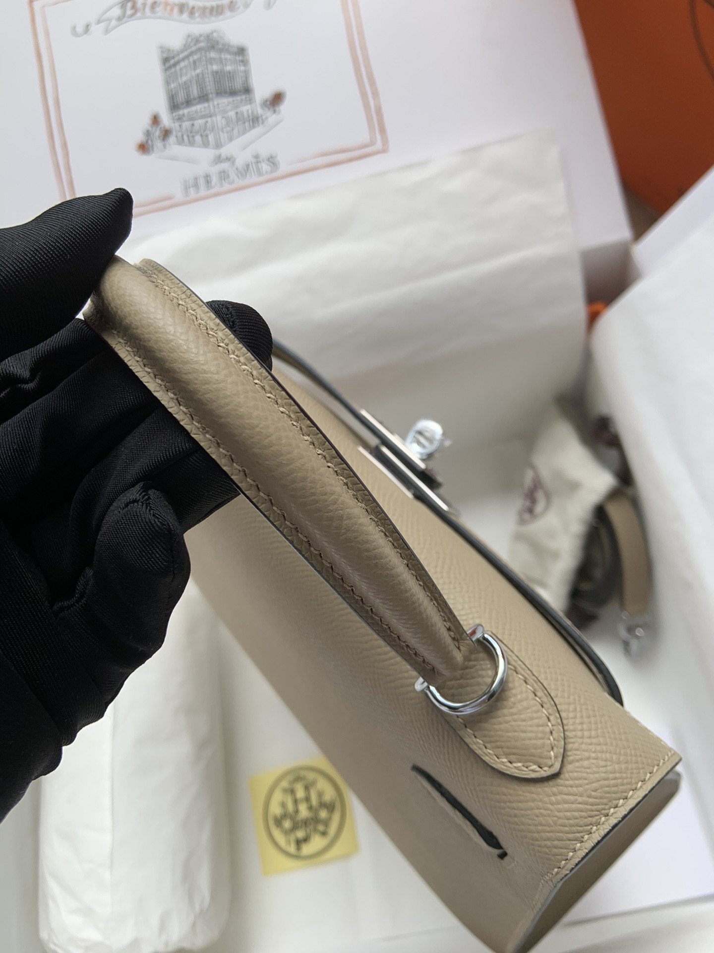 HERMÈS Kelly Silver-tone Hardware 25 28