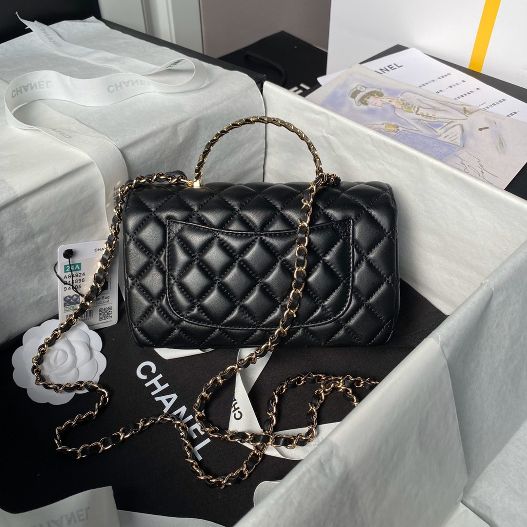 Ch*el 24a mini classic handbag 12 × 20 × 6 cm