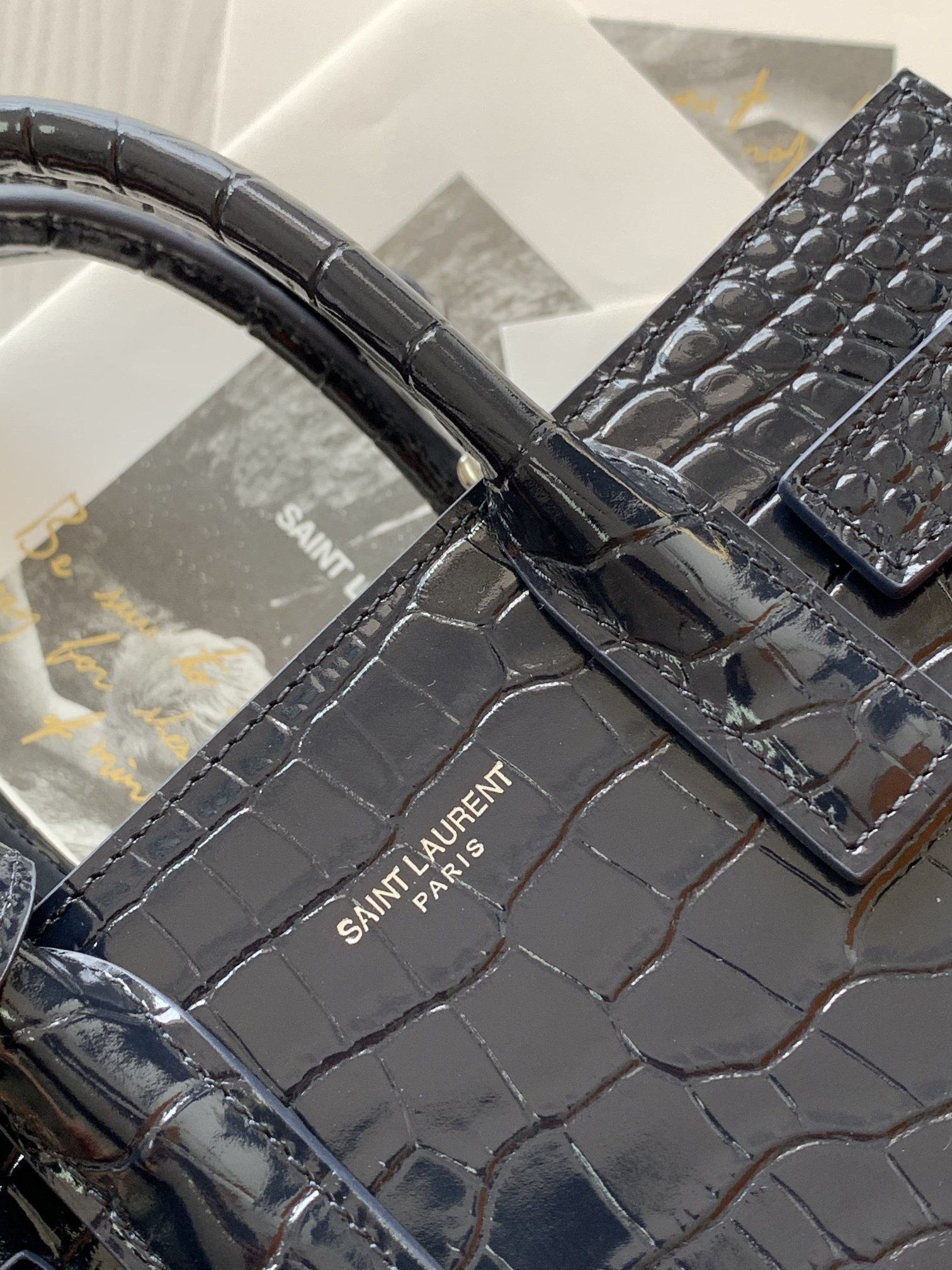 Y*L sac de jour in crocodile embossed leather - nano 22x18x10.5cm