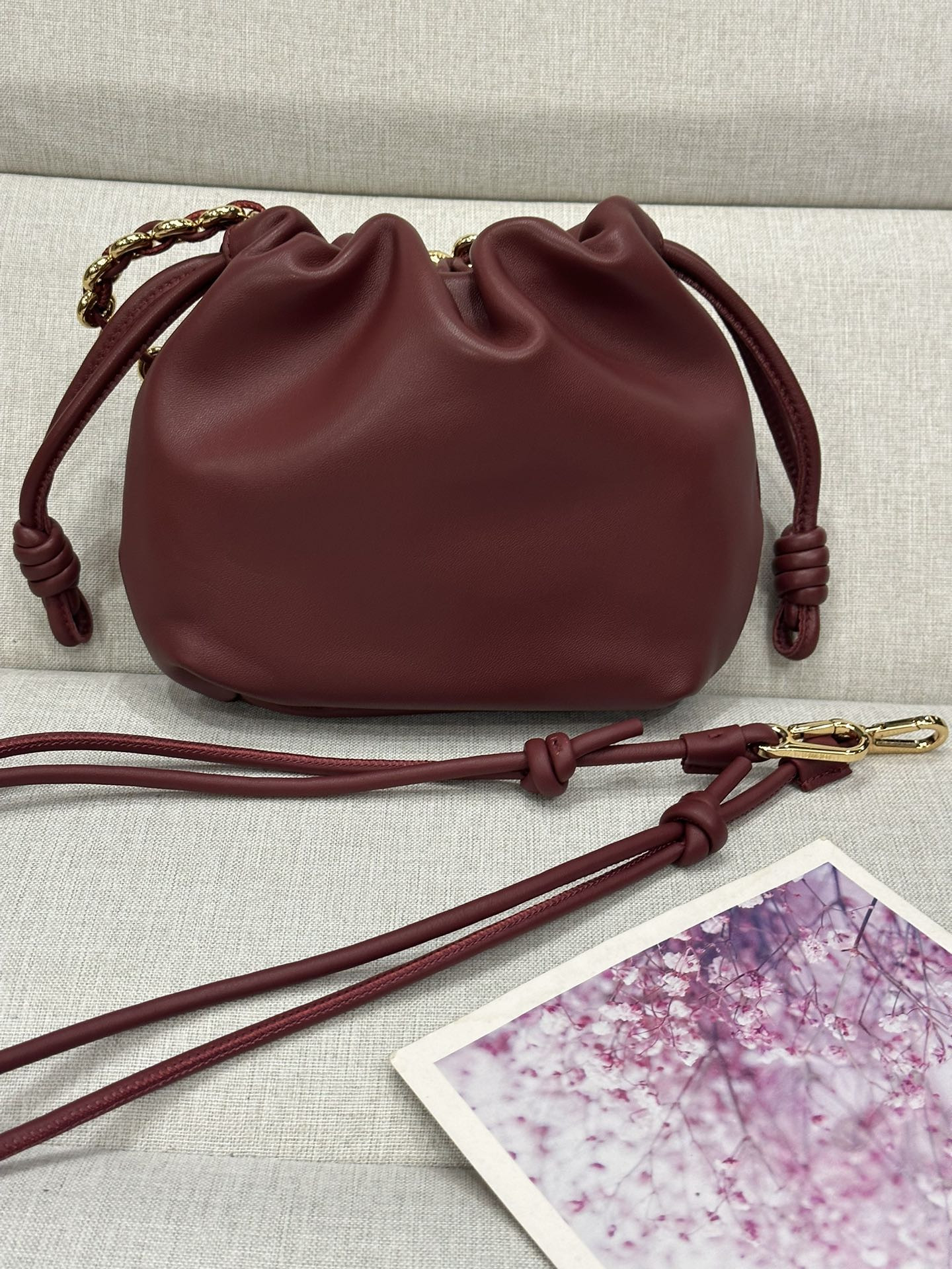 L0ew* mini flamenco purse bag in mellow nappa lambskin 23x17x5.5cm