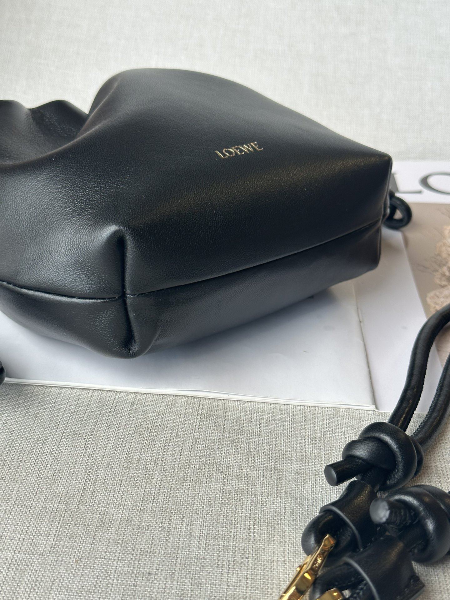 L0ew* mini flamenco purse bag in mellow nappa lambskin 23x17x5.5cm