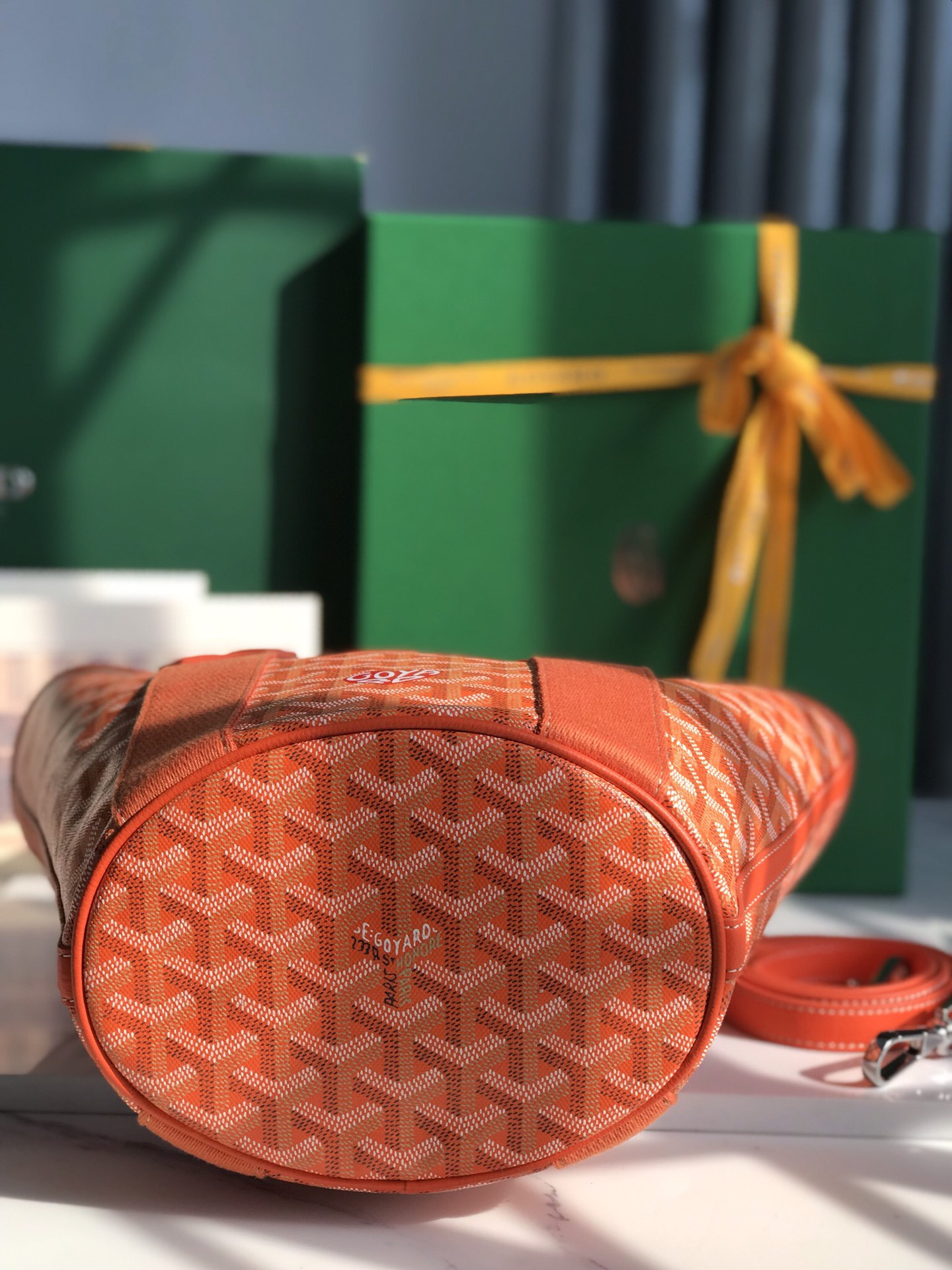 Go*ard Go*ardine belharra pm coral tote palladium hardware 18x14x23cm