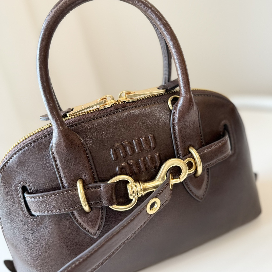 Miu Miu Aventure nappa leather top-handle bag 16.5x28x10cm